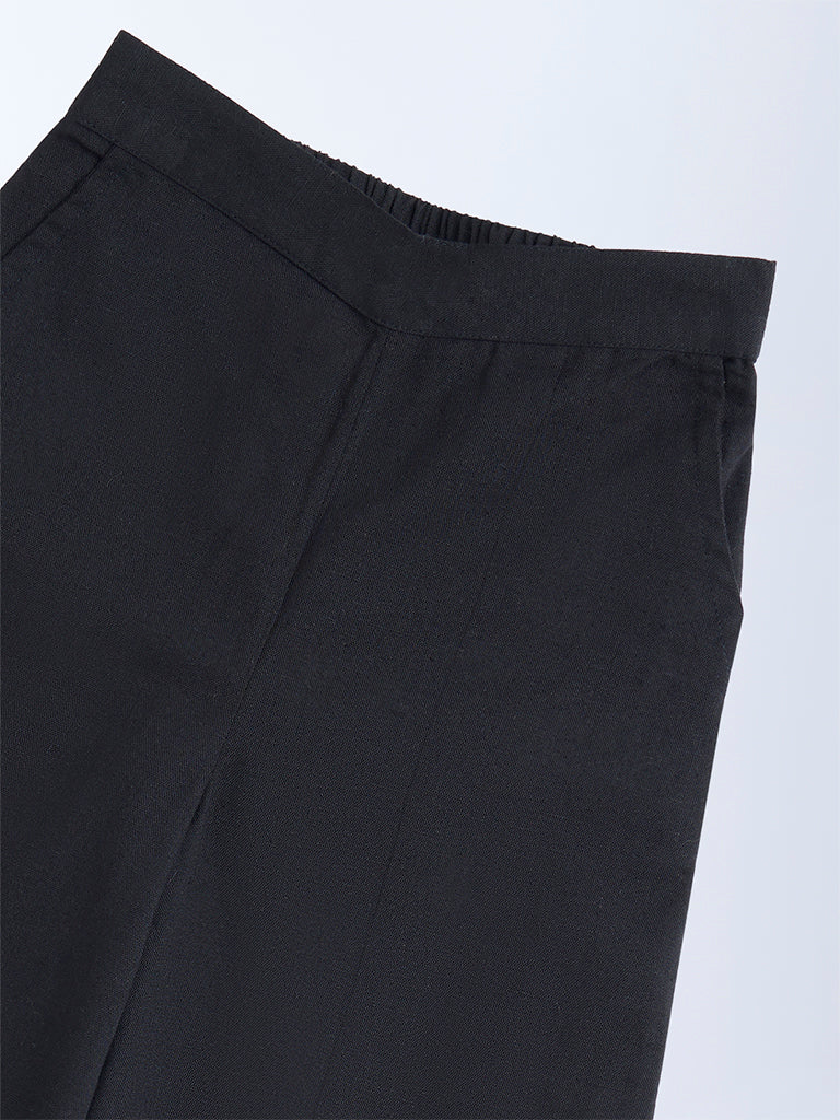 Utsa Kids Black Cotton-Blend Ethnic Pants - (2-8yrs)