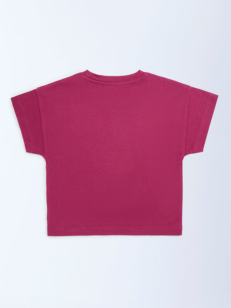 HOP Kids Red Animal Design Cotton T-Shirt