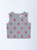 Utsa Kids Black Gingham Checkered Cotton Top - (2-8yrs)