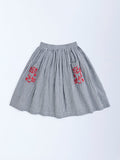 Utsa Kids Black Gingham Checkered Cotton Skirt - (2-8yrs)