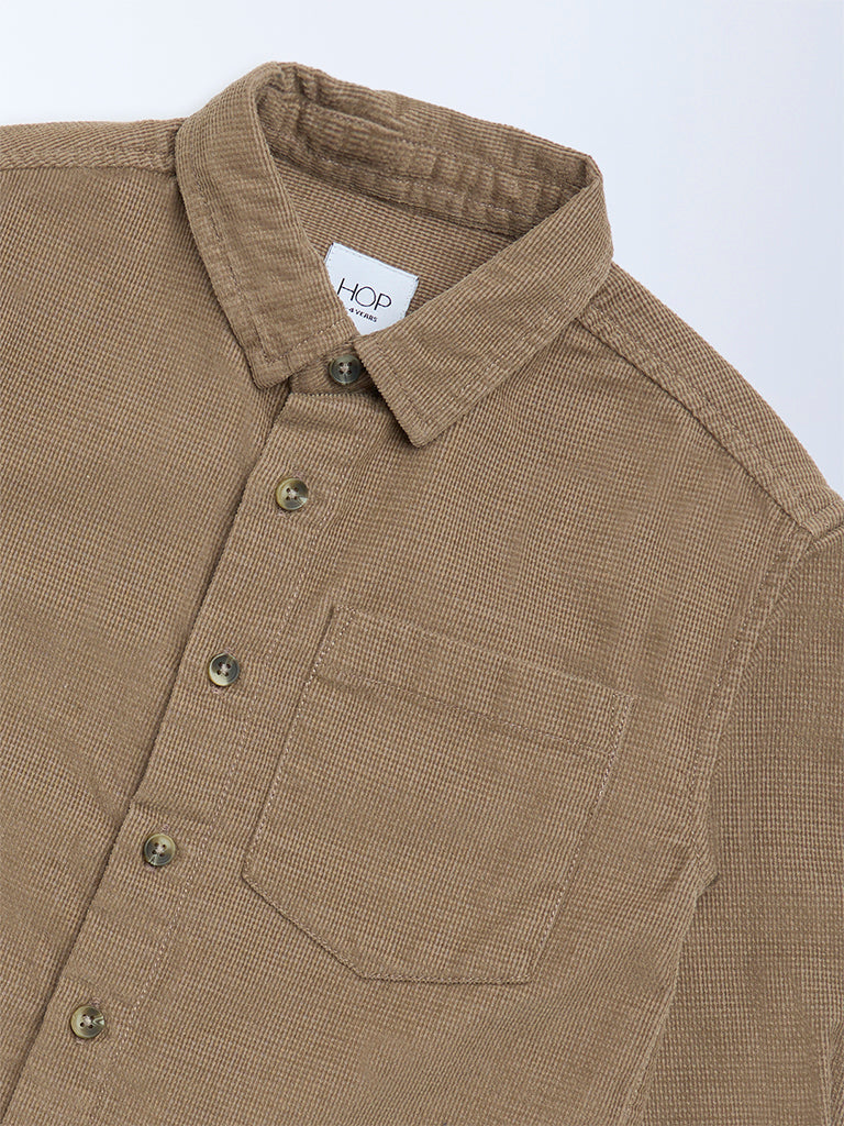 HOP Kids Taupe Cotton Shirt
