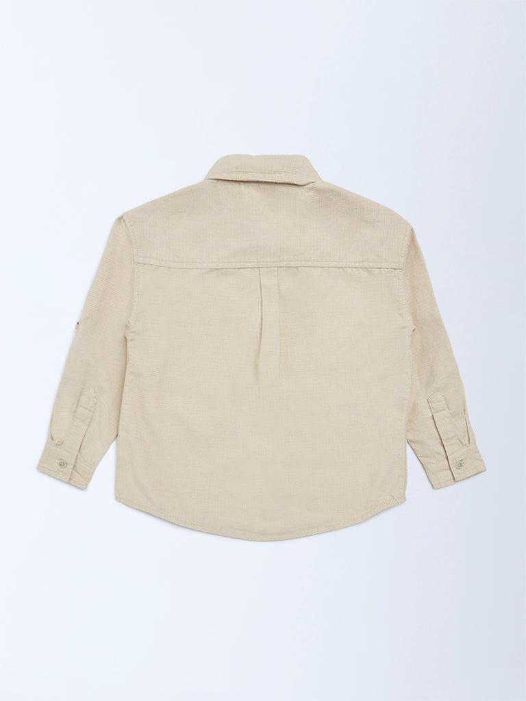 HOP Kids Light Beige Cotton Shirt