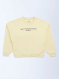 Y&F Kids Yellow Typographic Cotton Sweatshirt