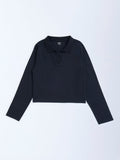 Y&F Kids Black Cotton-Blend Top