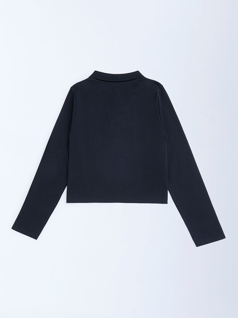 Y&F Kids Black Cotton-Blend Top