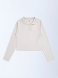 Y&F Kids Beige Cotton-Blend Top