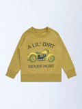 HOP Kids Olive Text Embossed Cotton-Blend Sweatshirt