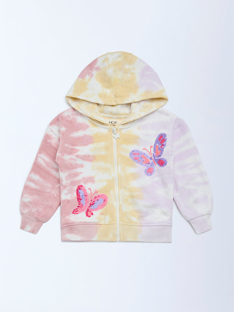 HOP Kids Multicolour Tie-Dye Print Cotton-Blend Sweatshirt