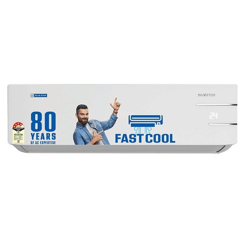 Blue Star Y Series 5 in 1 Convertible 1 Ton 4 Star Inverter Split AC with Dust Filter (Copper Condenser, IC412YNU)