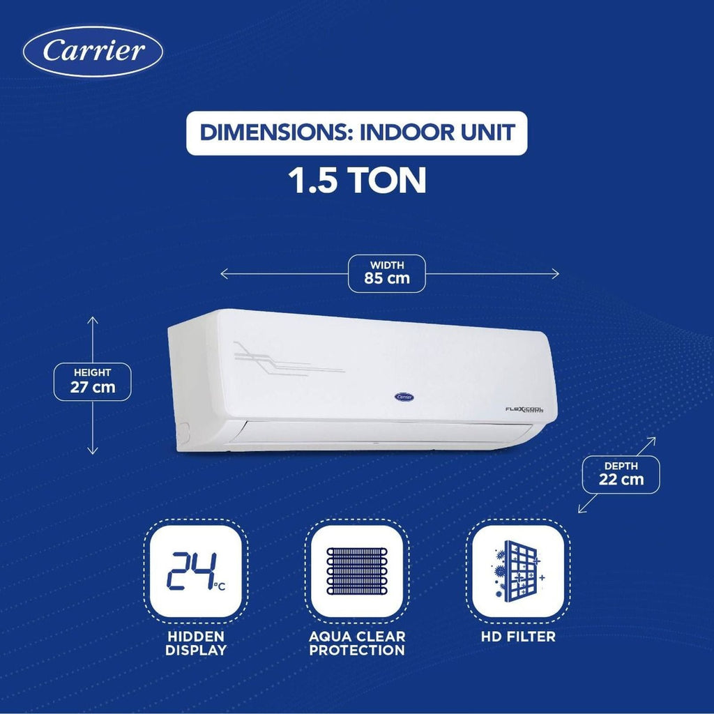 Carrier Ester Neo Plus Exi 6 in 1 Convertible 1.5 Ton 3 Star Inverter Split AC with Auto Cleanser (Copper Condenser, CAI18ER3R34F0)