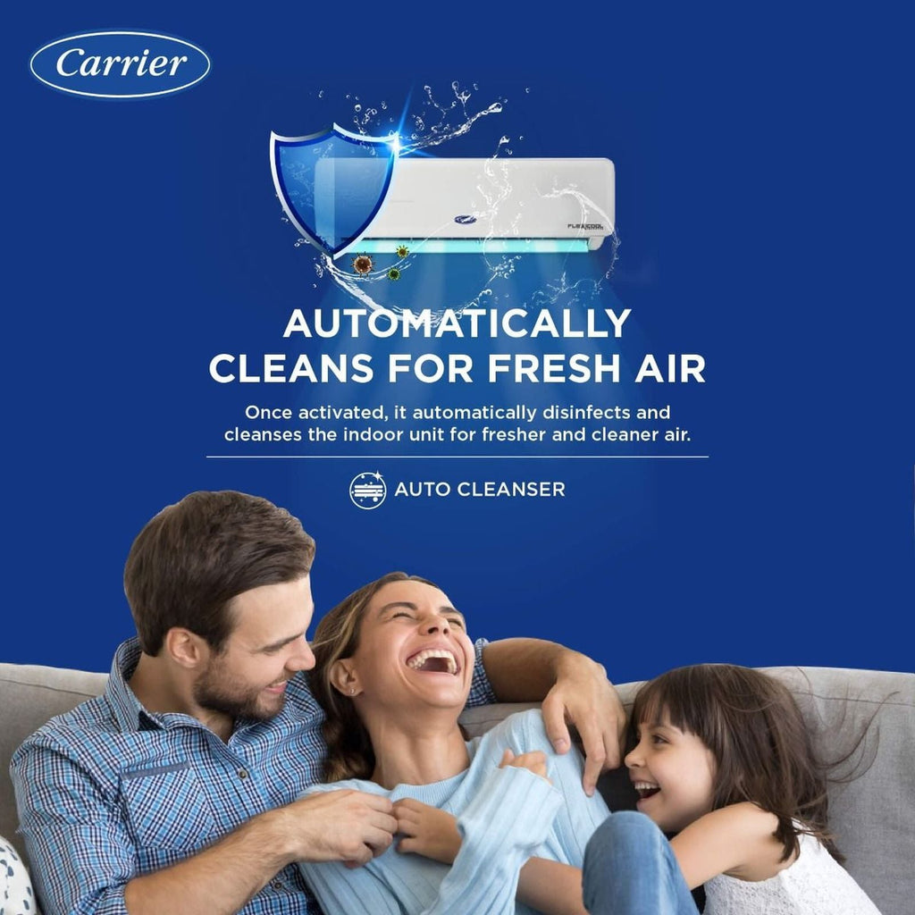 Carrier Ester Neo Plus Exi 6 in 1 Convertible 1.5 Ton 3 Star Inverter Split AC with Auto Cleanser (Copper Condenser, CAI18ER3R34F0)