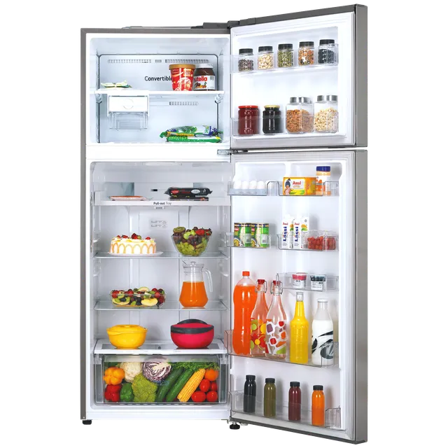 LG 446 Litres 1 Star Frost Free Double Door Convertible Refrigerator (GL-T502CPZR, Shiny Steel)