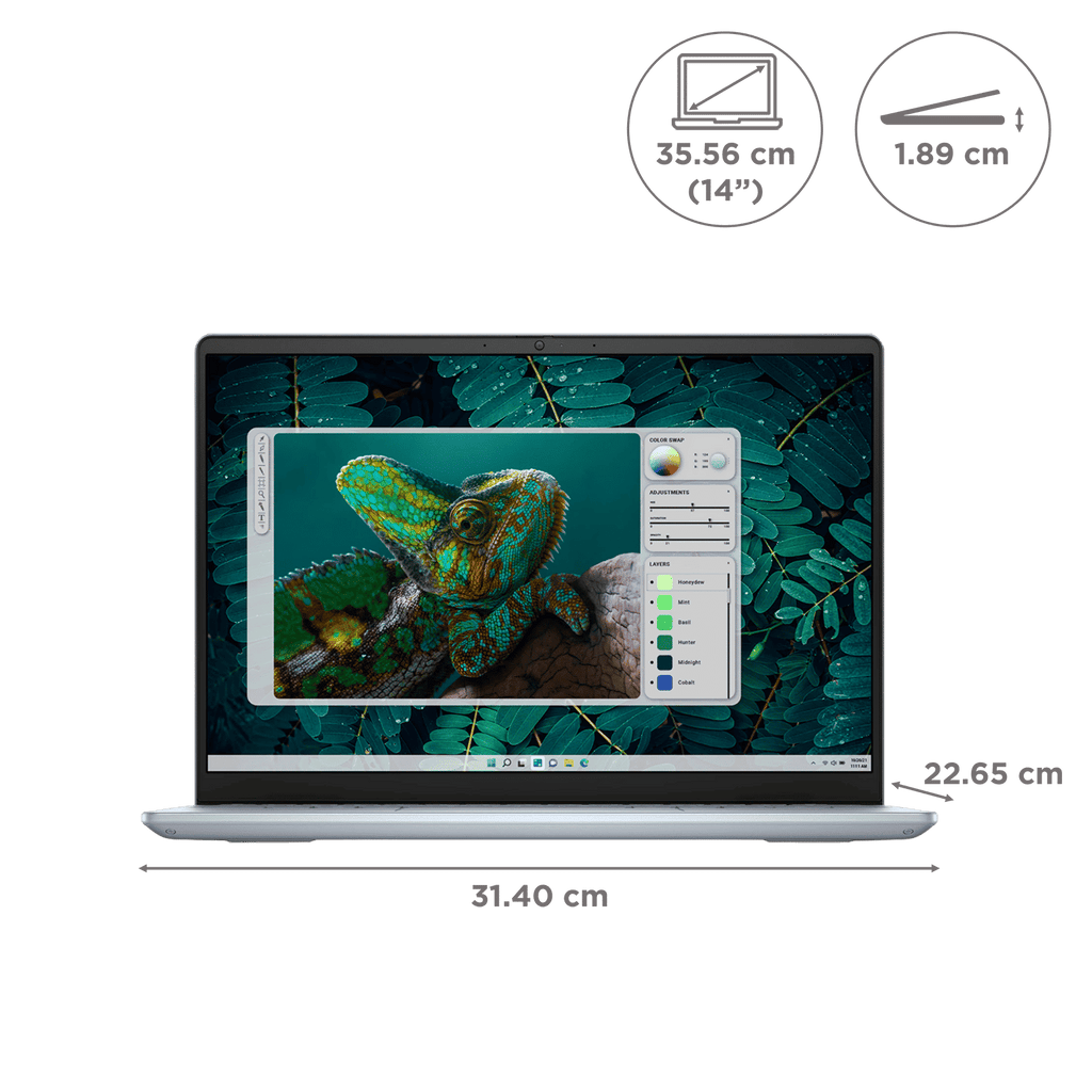 DELL Inspiron 14 Plus Intel Core Ultra 7 Thin and Light Laptop (16GB, 1TB SSD, Windows 11 Home, 14 inch 2.2K Display, MS Office 2021, Ice Blue, 1.60 KG)