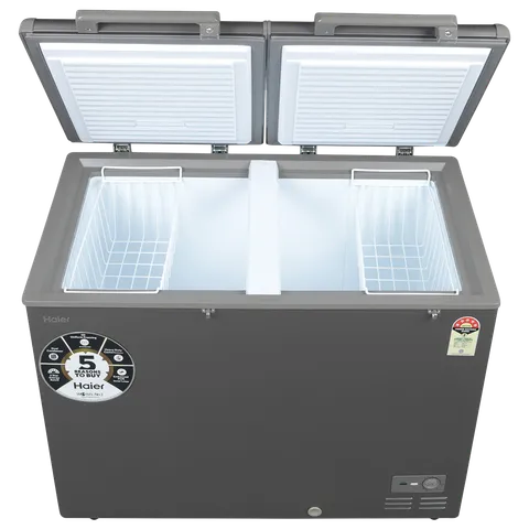 Haier Titanium 595 Litres 5 Star Double Door Deep Freezer with Stabilizer Free Operation (HFC-595DME5, Grey)