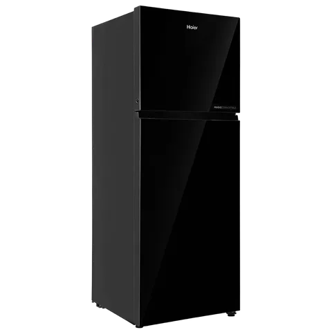 Haier 268 Litres 2 Star Frost Free Double Door Convertible Refrigerator with Turbo Icing (HRF-3182PKG-P, Black Glass)