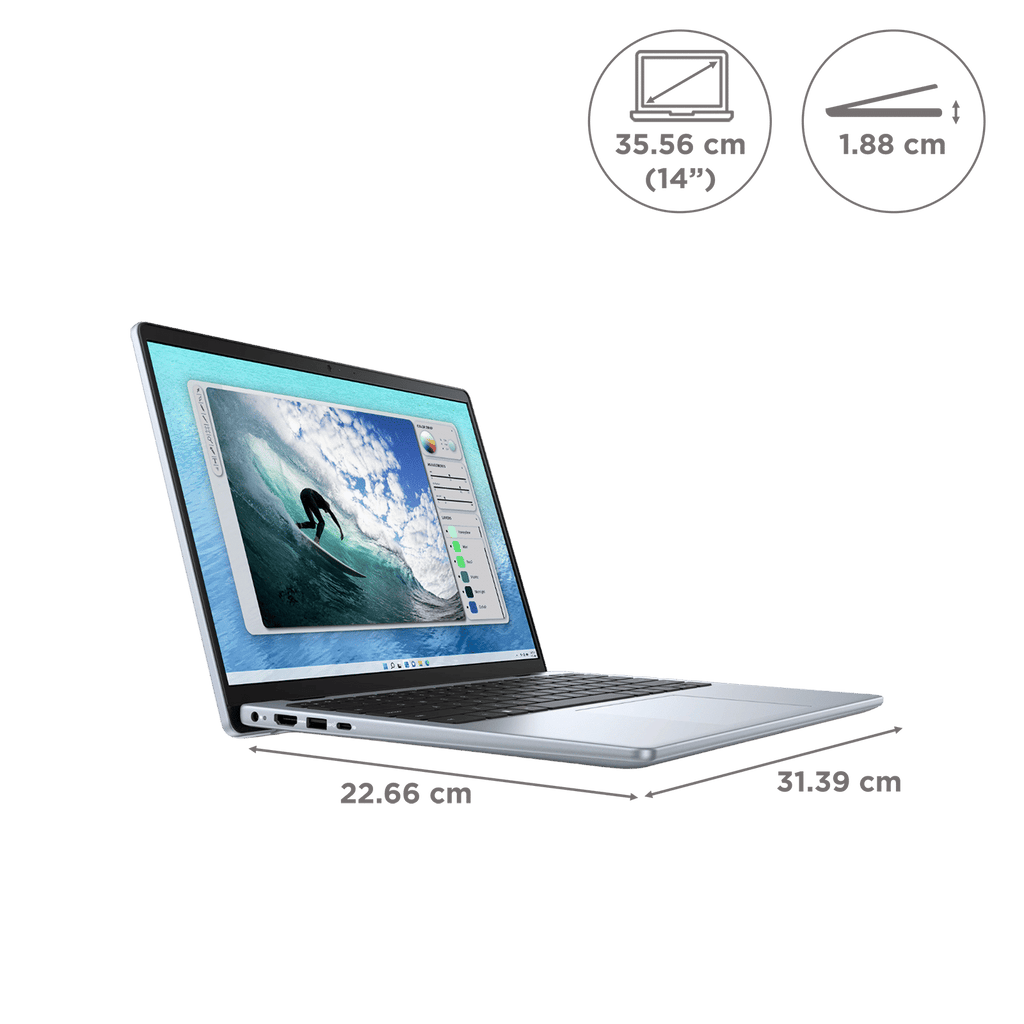 DELL Inspiron 14 5440 Intel Core i5 13th Gen Thin & Light Laptop (16GB, 512GB SSD, Windows 11, 14 inch Full HD IPS Display, MS Office 2021, Ice Blue, 1.54 KG)
