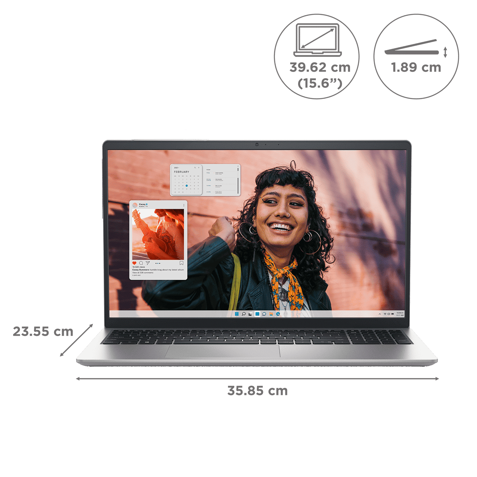 DELL Inspiron 15 Intel Core i5 13th Gen Thin & Light Laptop (8GB RAM, 512GB SSD, Windows 11 Home, 15.6 inch Full HD Display, MS Office Home, Platinum Silver, 1.62 KG)