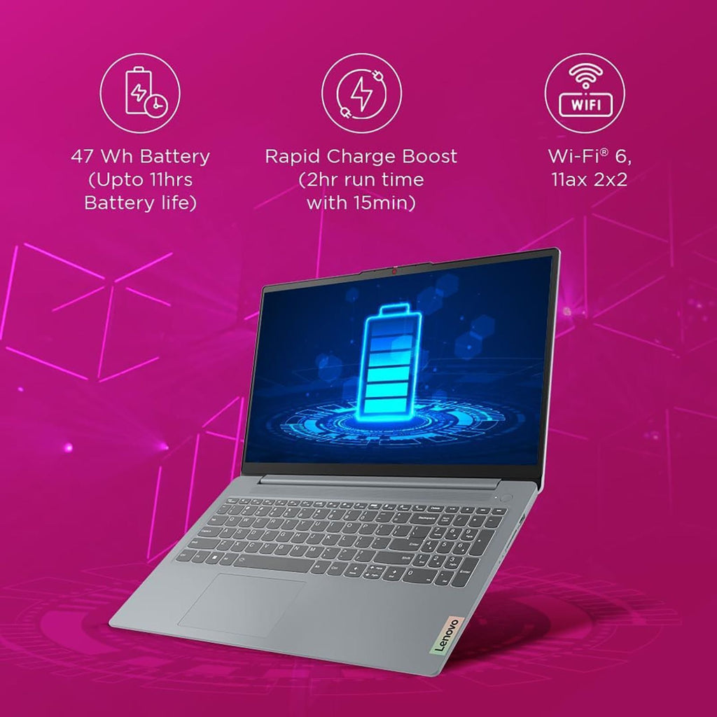 Lenovo IdeaPad Slim 3 15IAH8 Intel Core i5 12th Gen Thin & Light Laptop (16GB, 512GB SSD, Windows 11 Home, 15.6 inch Full HD IPS Display, MS Office 2024, Arctic Grey, 1.62 KG)
