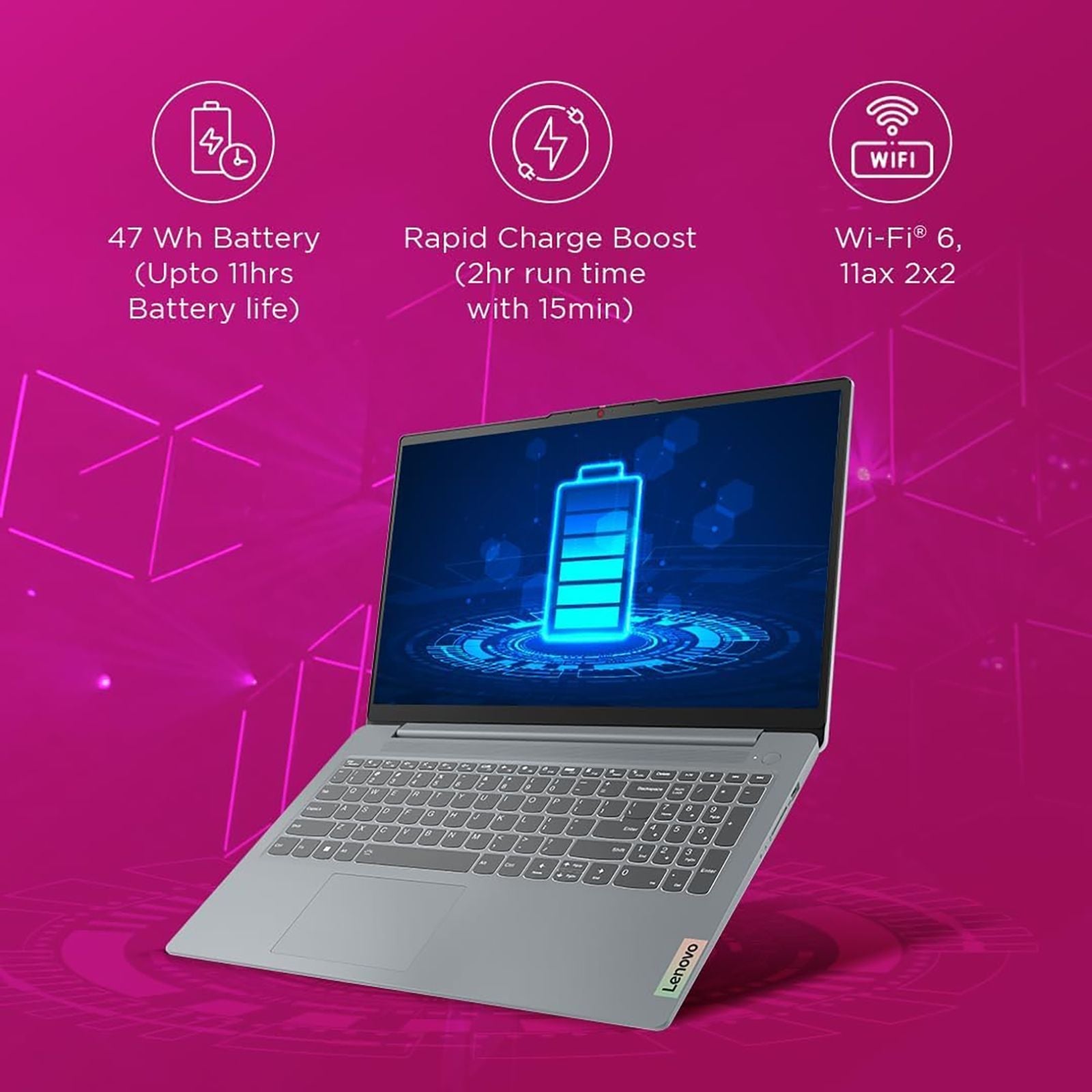 Lenovo IdeaPad Slim 3 15IAH8 Intel Core i5 12th Gen Thin & Light Laptop (16GB, 512GB SSD, Windows 11 Home, 15.6 inch Full HD IPS Display, MS Office 2024, Arctic Grey, 1.62 KG)