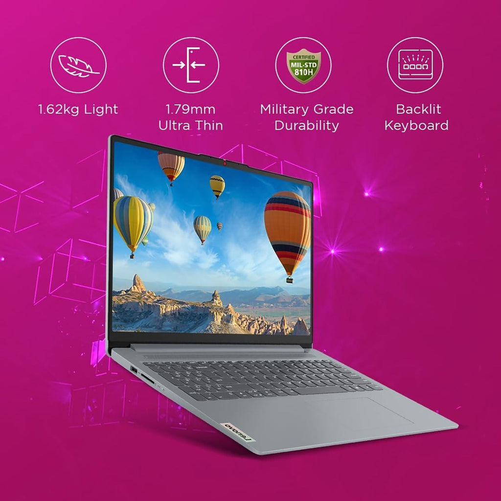 Lenovo IdeaPad Slim 3 15IAH8 Intel Core i5 12th Gen Thin & Light Laptop (16GB, 512GB SSD, Windows 11 Home, 15.6 inch Full HD IPS Display, MS Office 2024, Arctic Grey, 1.62 KG)