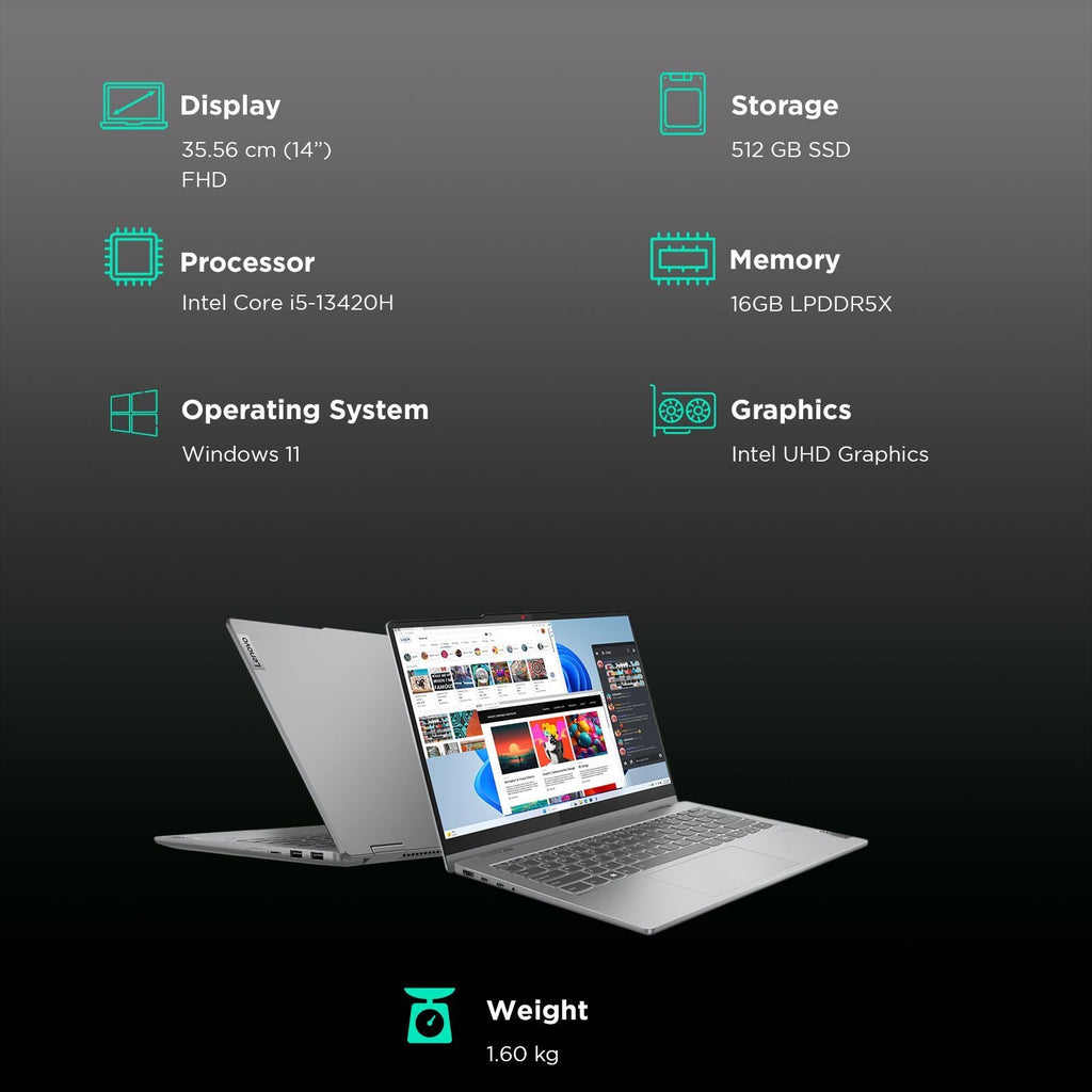 Lenovo IdeaPad 5 14IRH9 Intel Core i5 13th Gen Touchscreen 2-in-1 Laptop