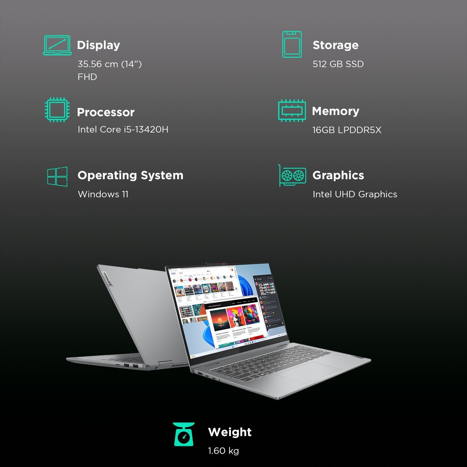 Lenovo IdeaPad 5 14IRH9 Intel Core i5 13th Gen Touchscreen 2-in-1 Laptop