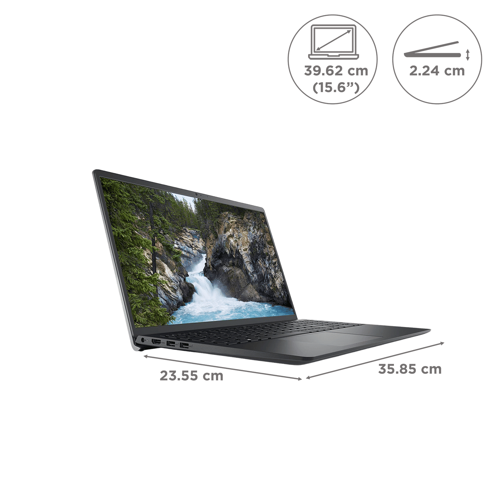 DELL Vostro 3520 Intel Core i3 12th Gen Thin & Light Laptop (8GB, 512 GB SSD, Windows 11, 15.6 inch Full HD Display, MS Office, Titan Grey, 1.66 KG)