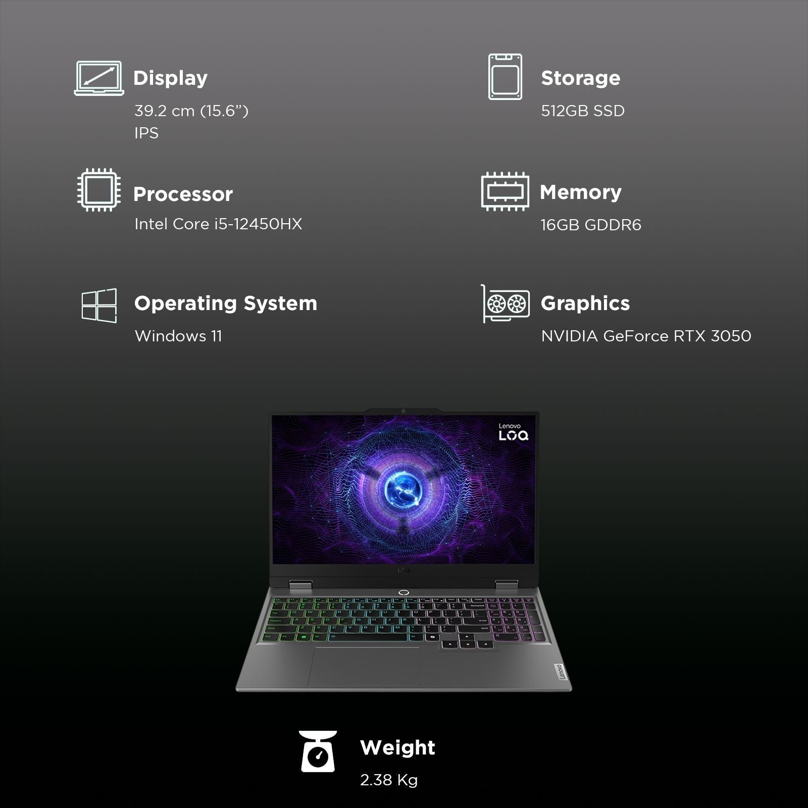 Lenovo LOQ 15IAX9 Intel Core i5 12th Gen Gaming Laptop