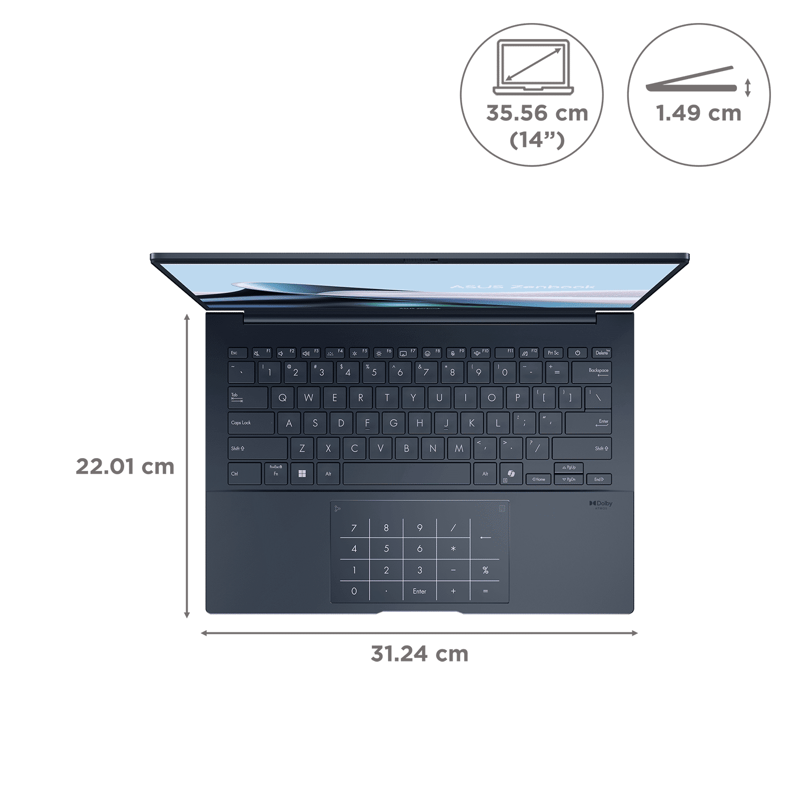 ASUS Zenbook 1 Intel Core Ultra 5 225H Touchscreen Notebook Laptop (16GB, 1TB SSD, Windows 11 Home, 14 inch OLED Display, MS Office 2024, Ponder Blue, 1.28 KG)
