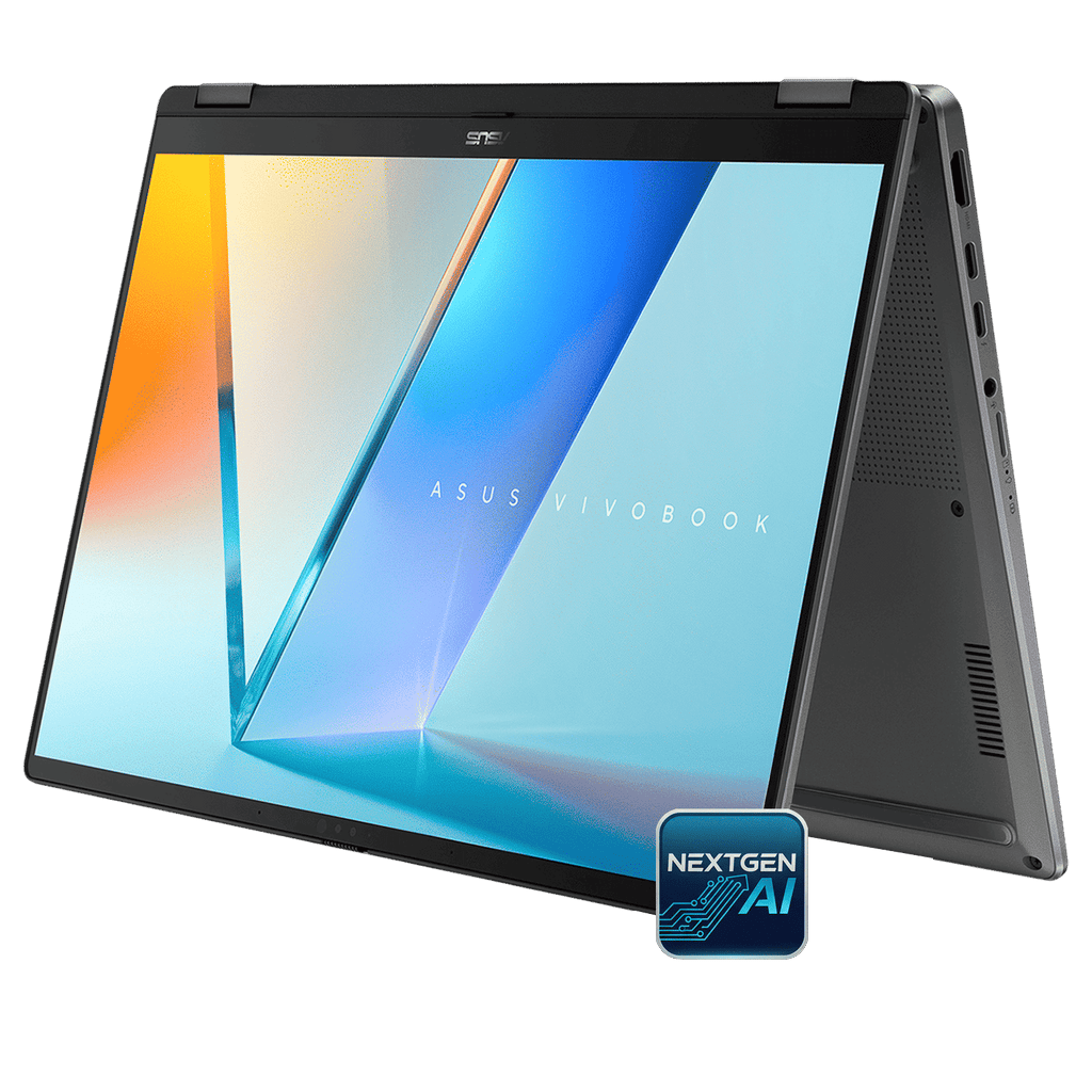 ASUS Vivobook 14 Flip Intel Core Ultra 5 Touchscreen 2-in-1 Laptop (16GB, 512GB SSD, Windows 11 Home, 14 inch OLED Display, MS Office Home 2024 & MS 365 Basic, Matte Gray, 1.57 KG)