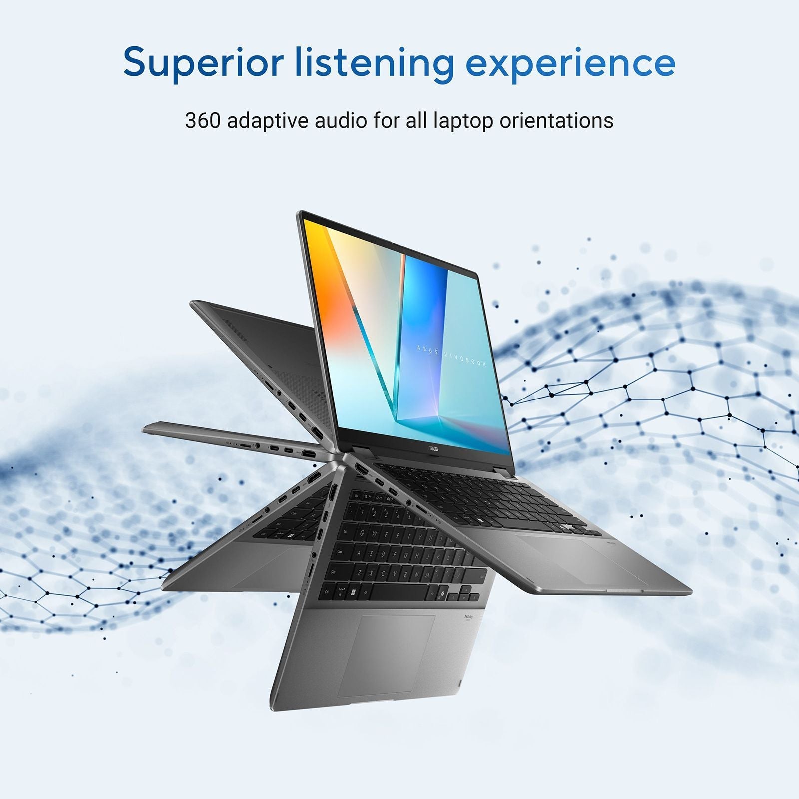 ASUS Vivobook 14 Flip Intel Core Ultra 5 Touchscreen 2-in-1 Laptop (16GB, 512GB SSD, Windows 11 Home, 14 inch OLED Display, MS Office Home 2024 & MS 365 Basic, Matte Gray, 1.57 KG)