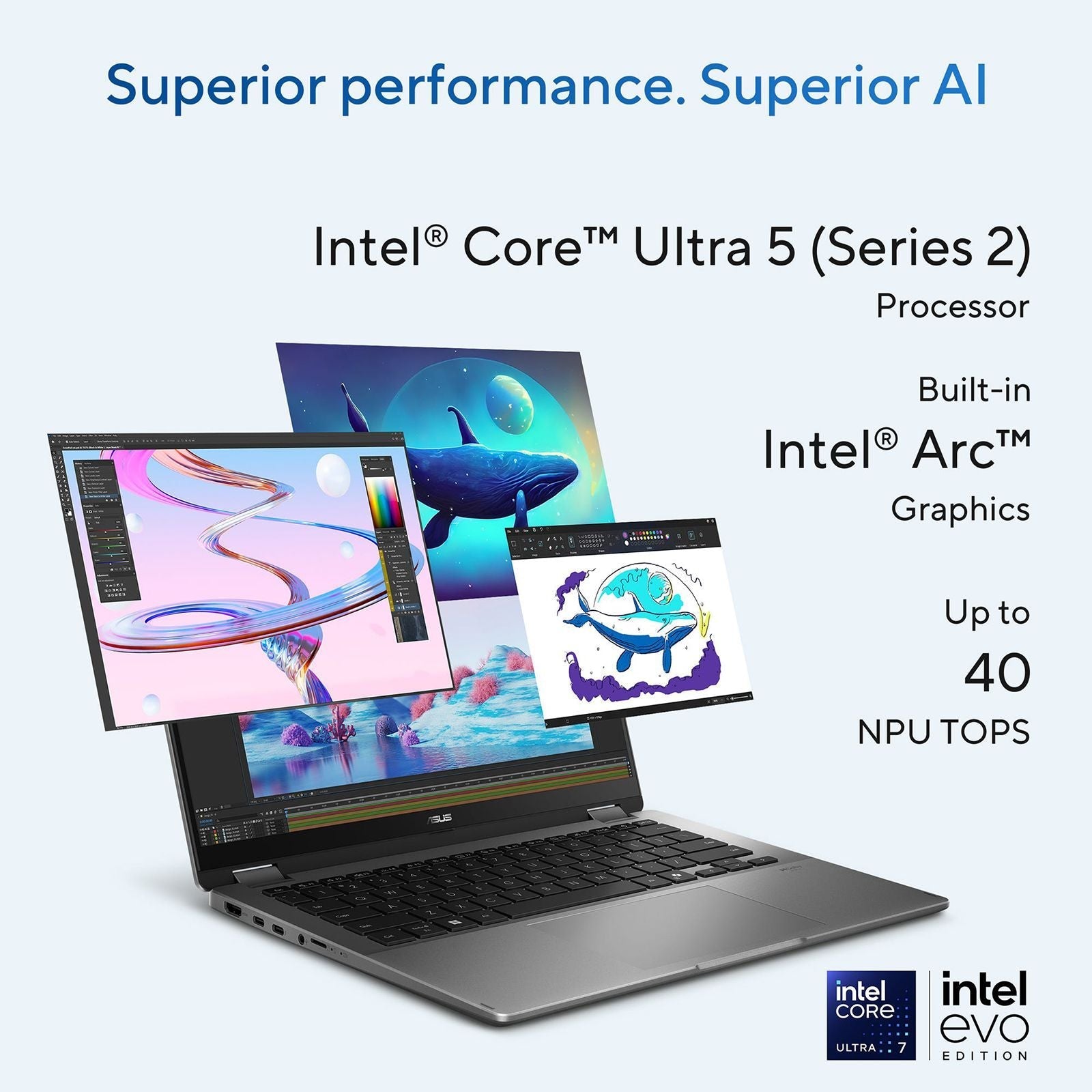 ASUS Vivobook 14 Flip Intel Core Ultra 5 Touchscreen 2-in-1 Laptop (16GB, 512GB SSD, Windows 11 Home, 14 inch OLED Display, MS Office Home 2024 & MS 365 Basic, Matte Gray, 1.57 KG)