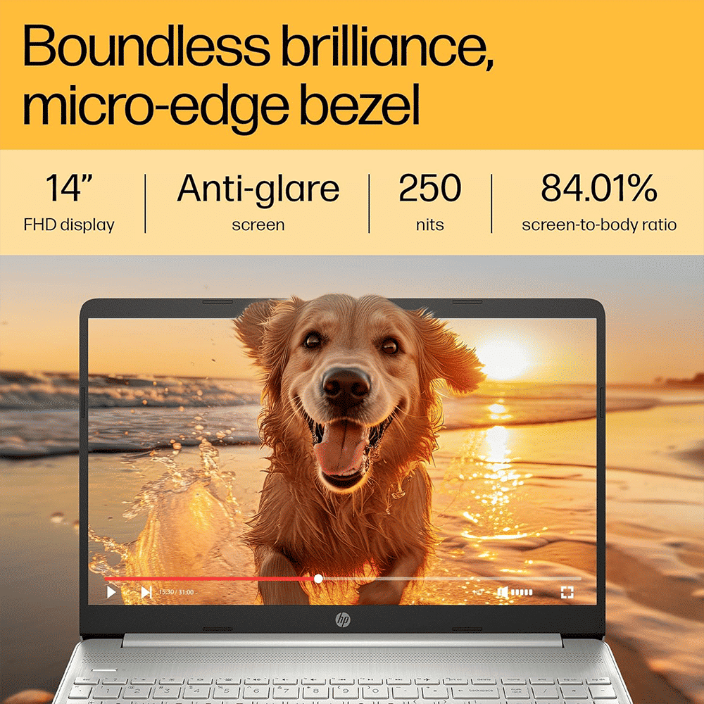 HP 14-em0214AU AMD Ryzen 5 Thin & Light Laptop (16GB, 512GB SSD, Windows 11 Home, 14 inch Full HD Display, Natural Silver, 1.4 KG)