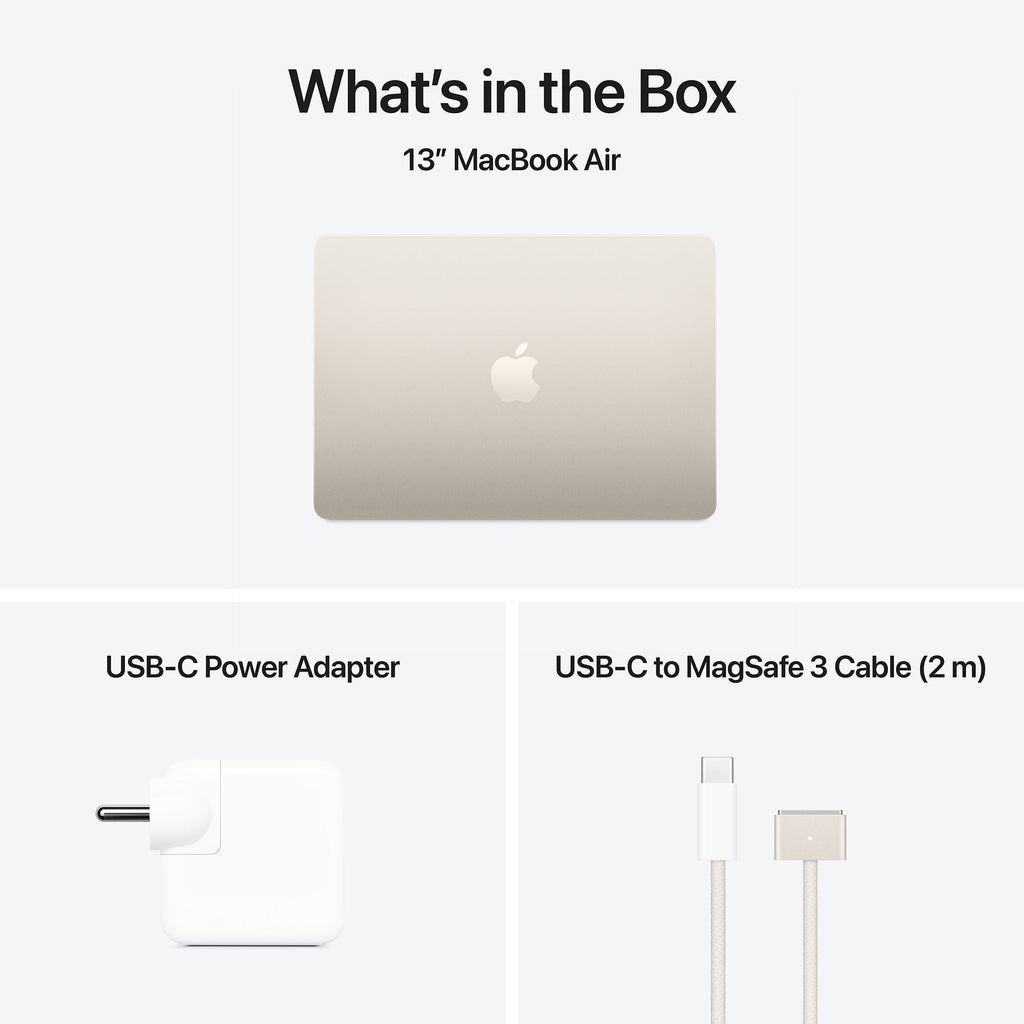 Apple MacBook Air (13.6 inch, M4, 16GB, 256GB, macOS, Starlight)
