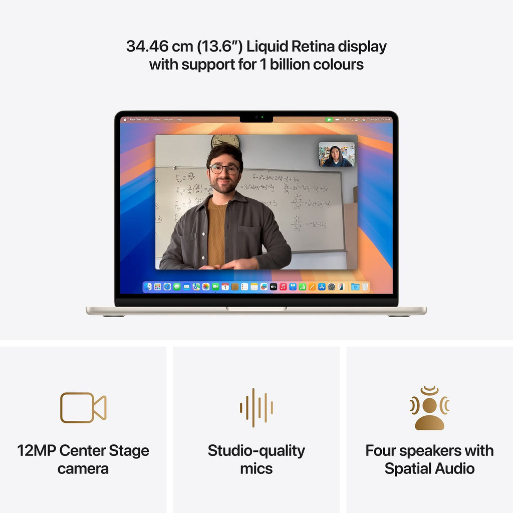 Apple MacBook Air (13.6 inch, M4, 16GB, 256GB, macOS, Starlight)