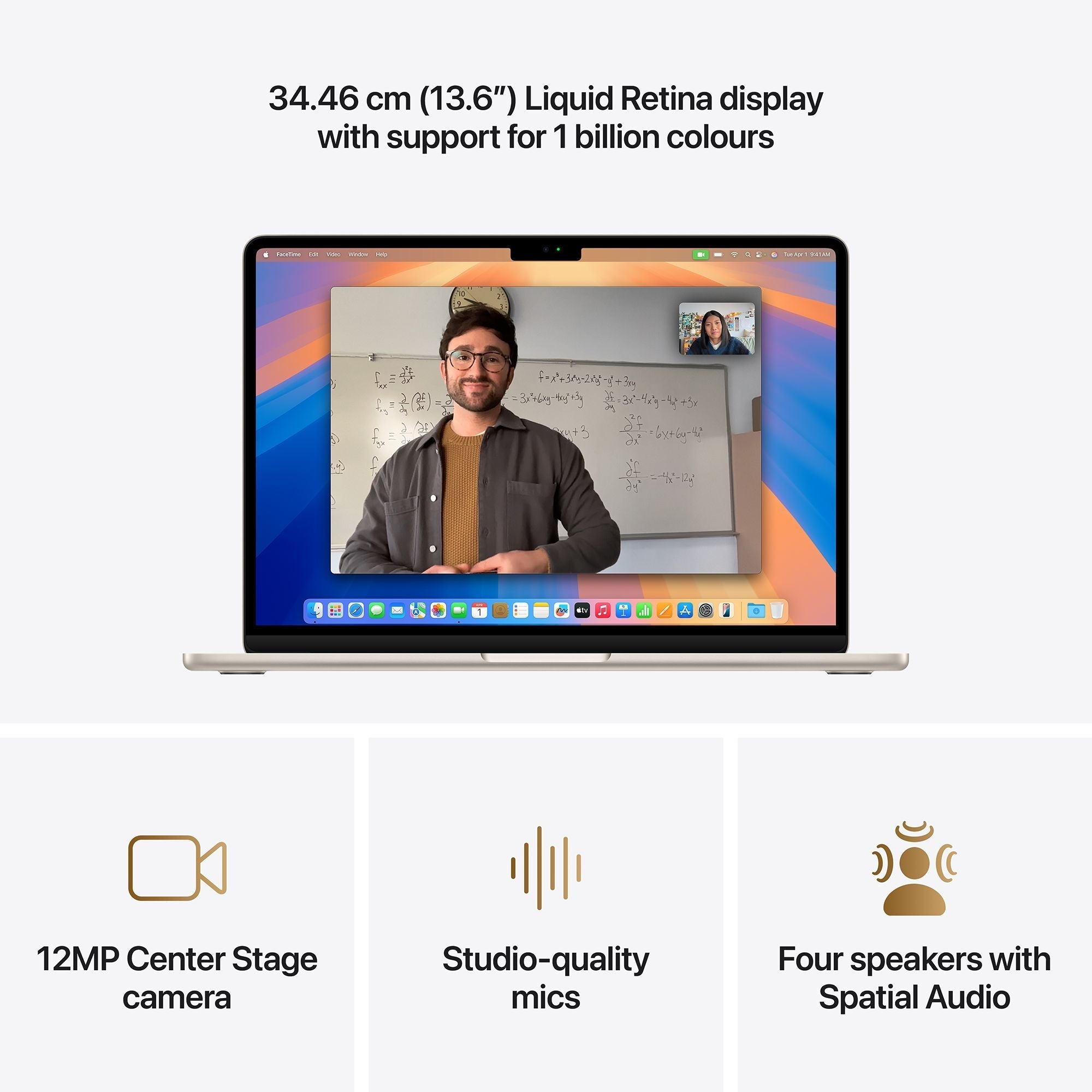 Apple MacBook Air (13.6 inch, M4, 16GB, 256GB, macOS, Starlight)