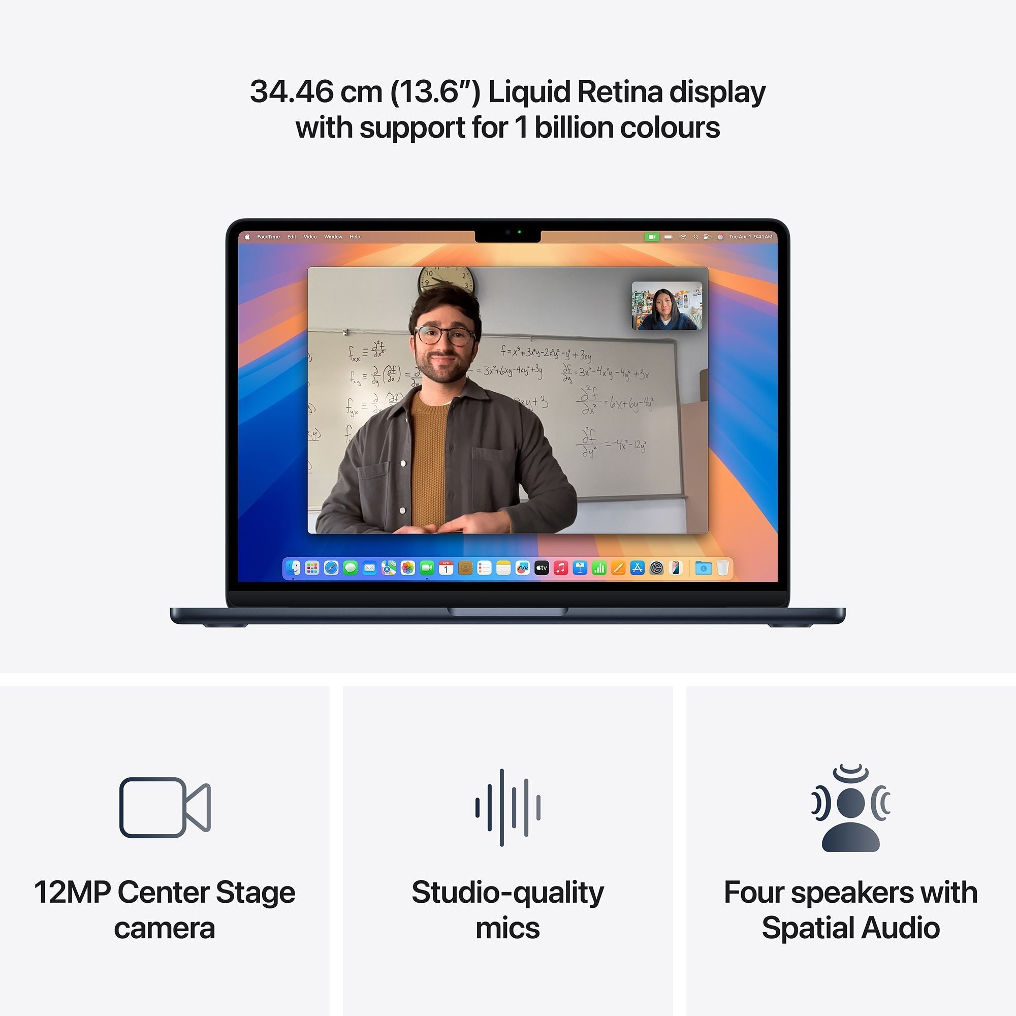 Apple MacBook Air (13.6 inch, M4, 16GB, 512GB, macOS, Midnight)