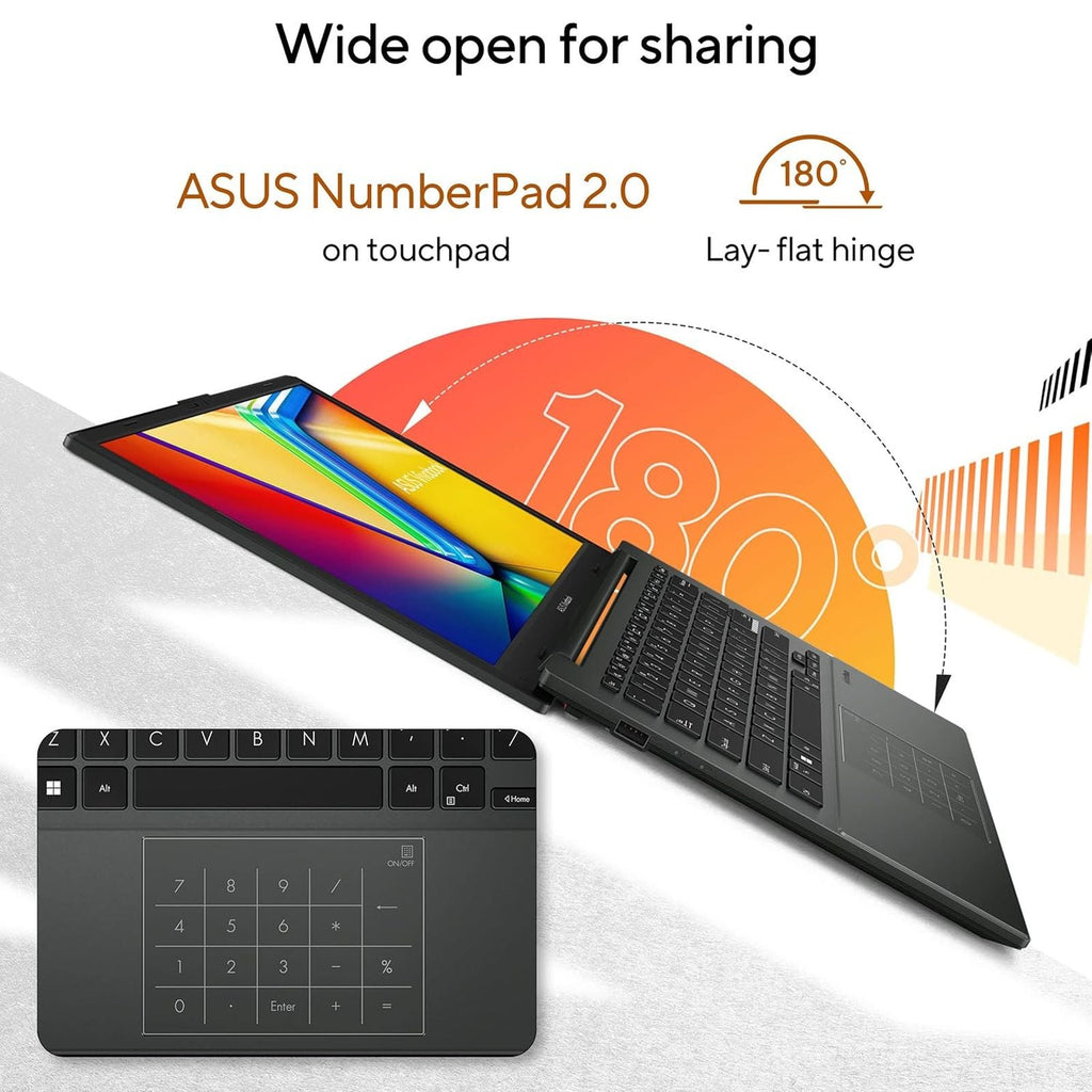 ASUS Vivobook Go 14 AMD Ryzen 3 7320U Thin & Light Laptop (8GB, 512GB SSD, Windows 11 Home, 14 inch Full HD Display, MS Office Home 2024, Mixed Black, 1.38 KG)