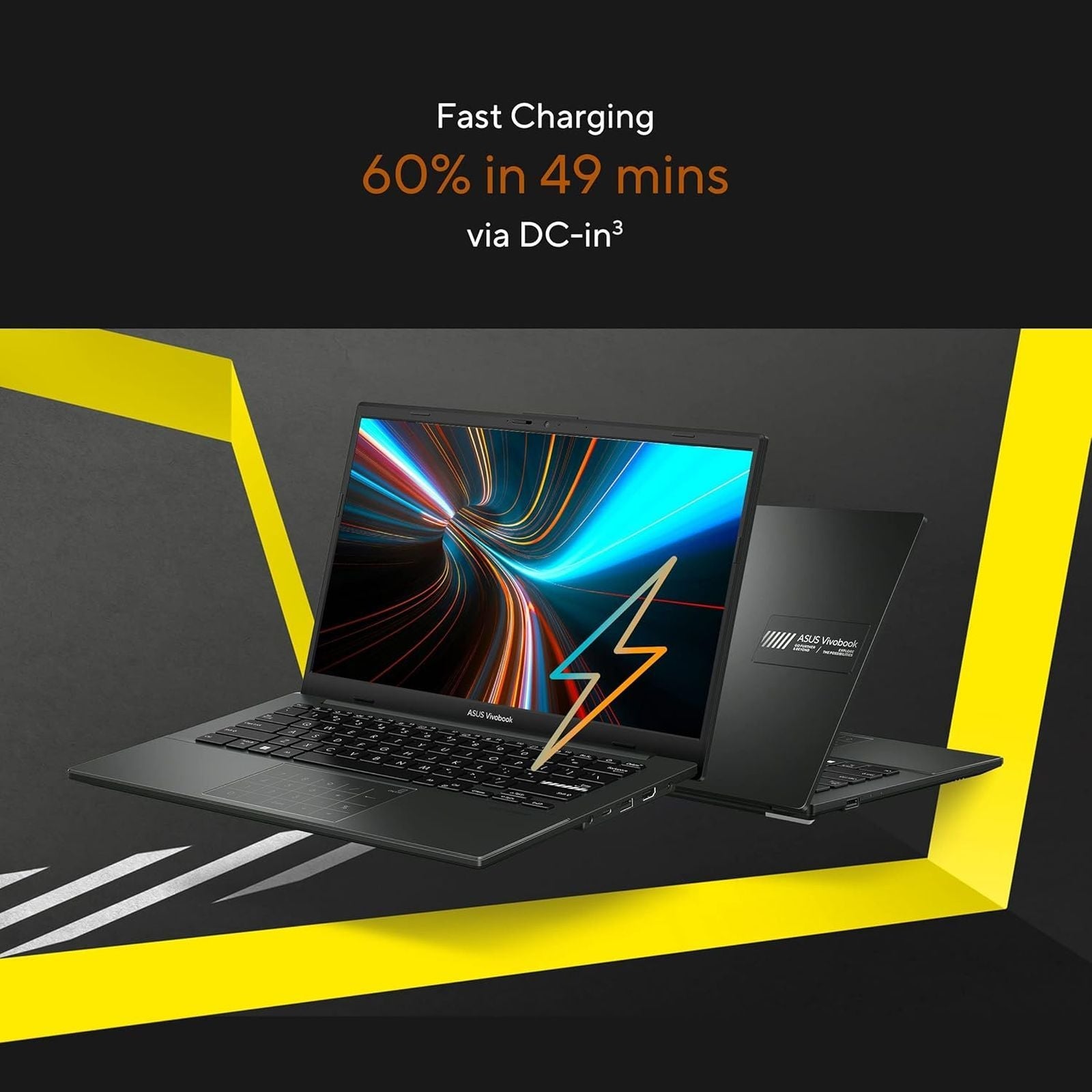 ASUS Vivobook Go 14 AMD Ryzen 3 7320U Thin & Light Laptop (8GB, 512GB SSD, Windows 11 Home, 14 inch Full HD Display, MS Office Home 2024, Mixed Black, 1.38 KG)
