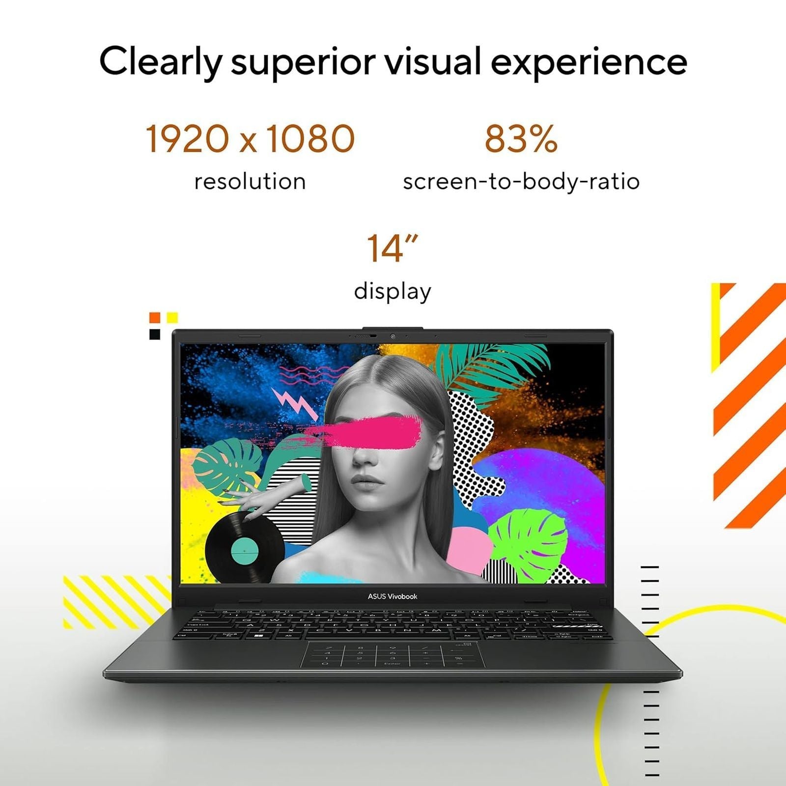 ASUS Vivobook Go 14 AMD Ryzen 3 7320U Thin & Light Laptop (8GB, 512GB SSD, Windows 11 Home, 14 inch Full HD Display, MS Office Home 2024, Mixed Black, 1.38 KG)