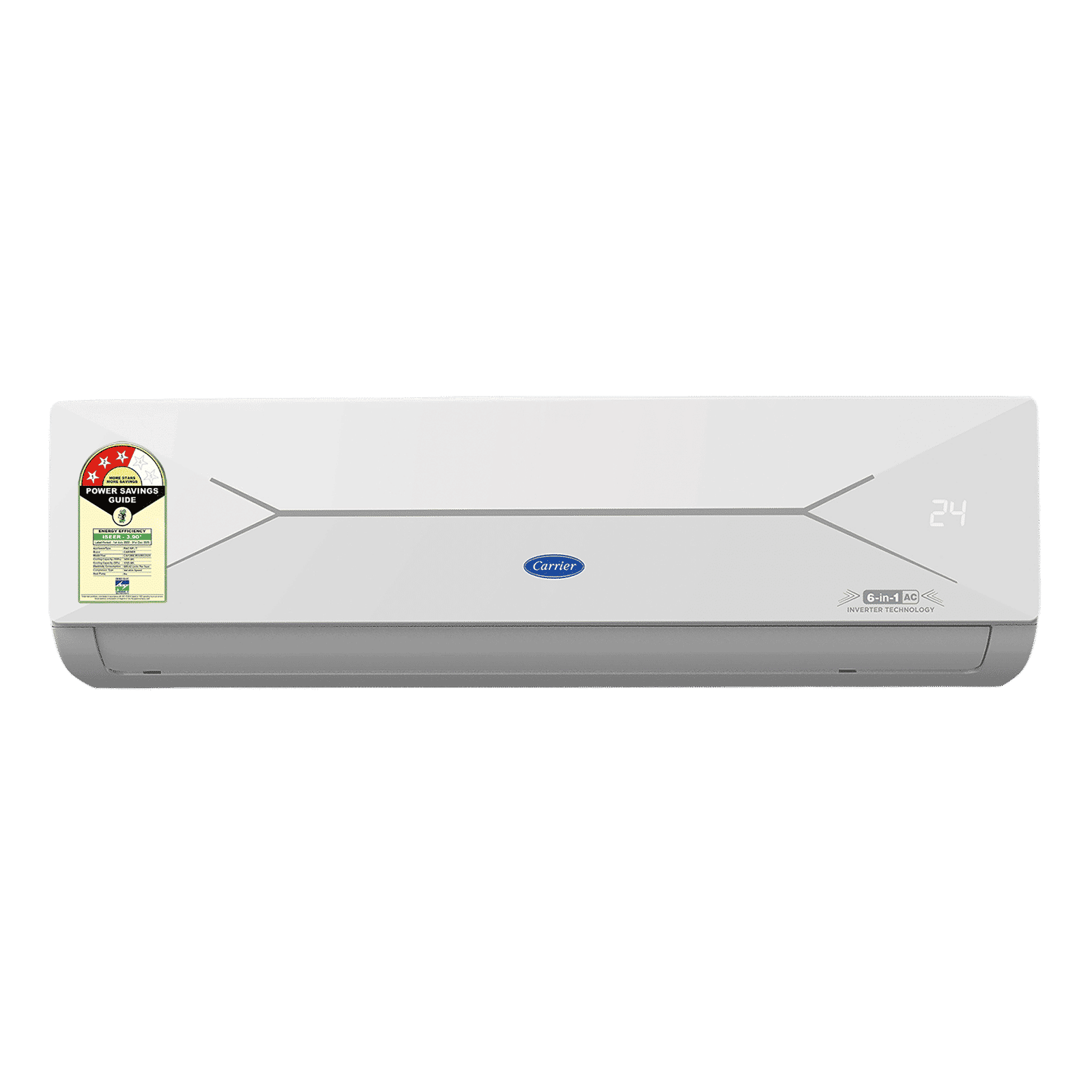 Carrier ESTER EDGE FXi 6 in 1 Convertible 1 Ton 3 Star Inverter Split Smart AC with Wi-Fi Supported (Copper Condenser, CAI12EE3R35W0)