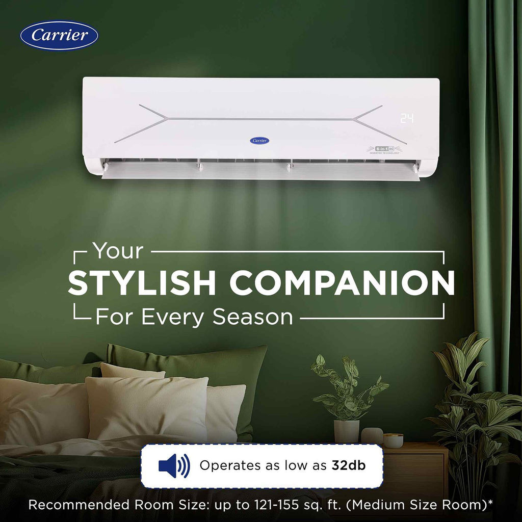 Carrier ESTER EDGE FXi 6 in 1 Convertible 1 Ton 3 Star Inverter Split Smart AC with Wi-Fi Supported (Copper Condenser, CAI12EE3R35W0)
