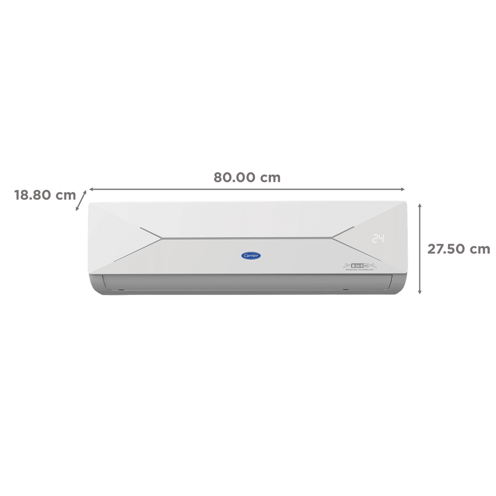 Carrier ESTER EDGE FXi 6 in 1 Convertible 1 Ton 3 Star Inverter Split Smart AC with Wi-Fi Supported (Copper Condenser, CAI12EE3R35W0)