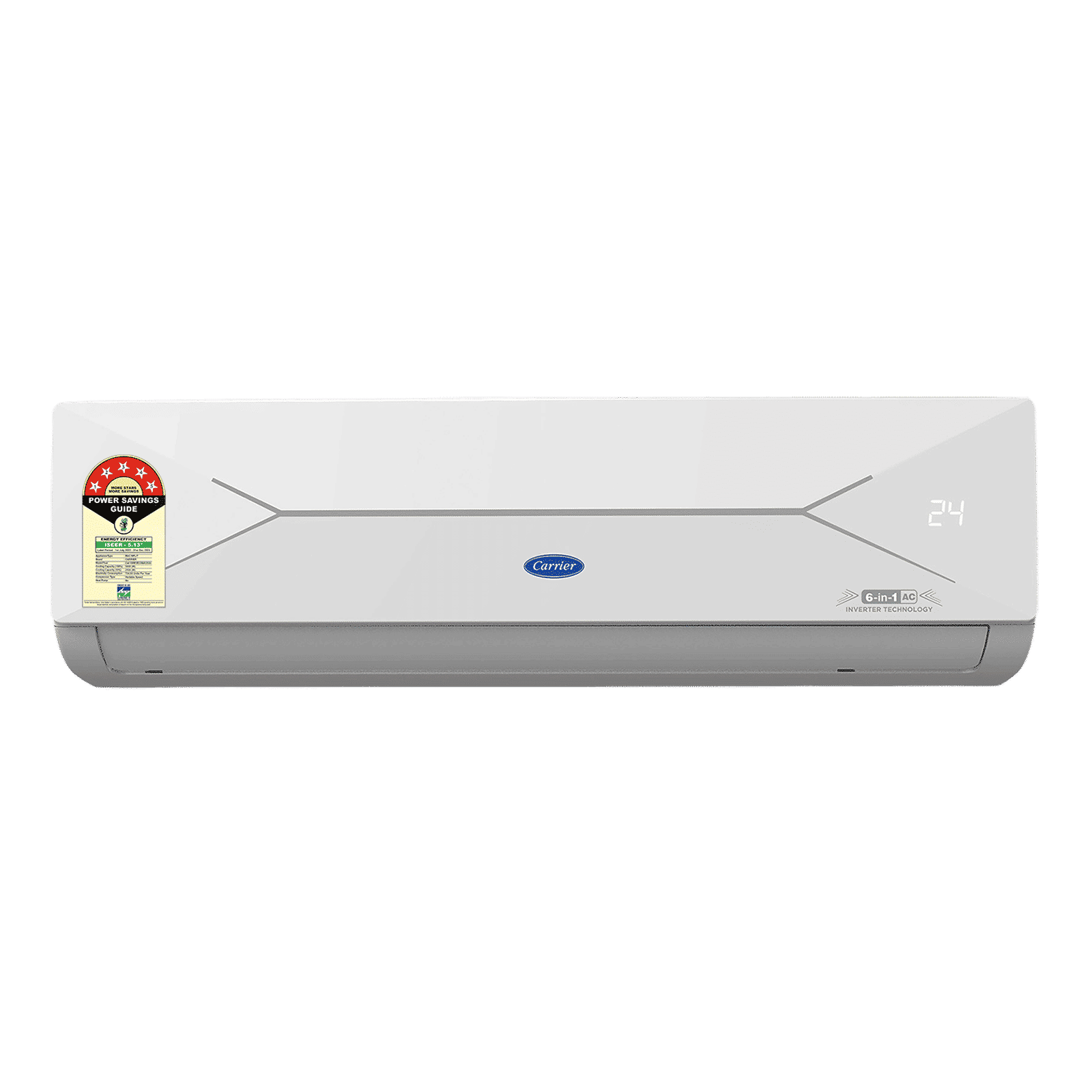 Carrier ESTER EDGE FXi 6 in 1 Convertible 1.5 Ton 5 Star Inverter Split Smart AC with Wi-Fi Supported (Copper Condenser, CAI19EE5R35W0)