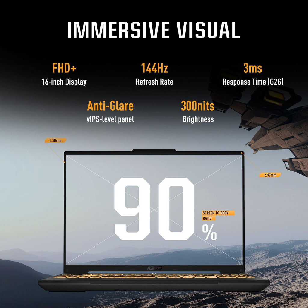 ASUS TUF F16 Intel Core 5 210H Gaming Laptop (16GB, 512GB SSD, Windows 11 Home, 4GB Graphics, 16 inch 144 Hz Full HD Plus Display, NVIDIA GeForce RTX 3050A, Mecha Gray, 2.2 KG)