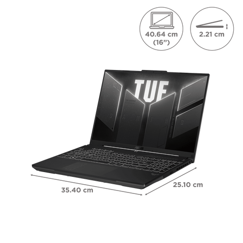 ASUS TUF F16 Intel Core 5 210H Gaming Laptop (16GB, 512GB SSD, Windows 11 Home, 4GB Graphics, 16 inch 144 Hz Full HD Plus Display, NVIDIA GeForce RTX 3050A, Mecha Gray, 2.2 KG)