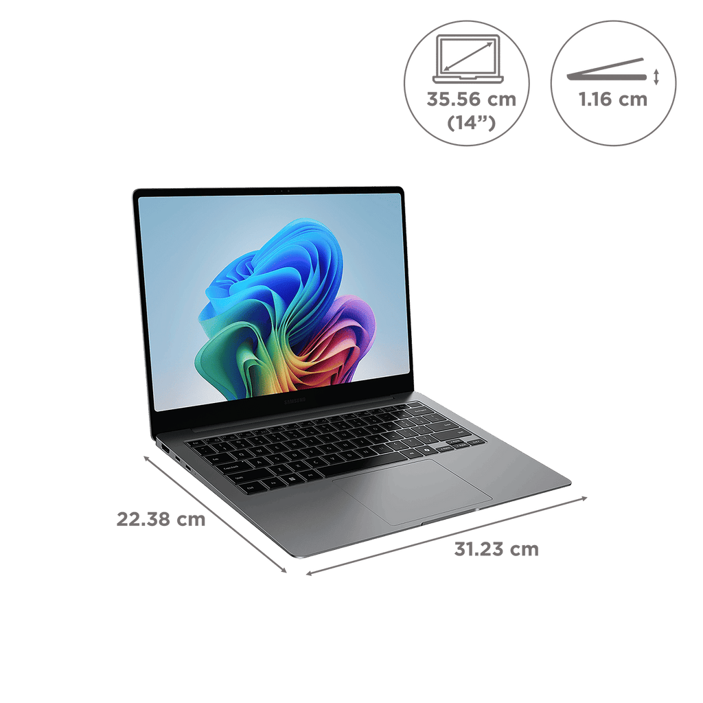 SAMSUNG Galaxy Book5 Pro Intel Core Ultra 7 Touchscreen Thin & Light Laptop (16GB, 512GB SSD, Windows 11 Home, 8GB Graphics, 14 inch WQXGA Plus AMOLED Display, MS Office 2021, Gray, 1.23 KG)