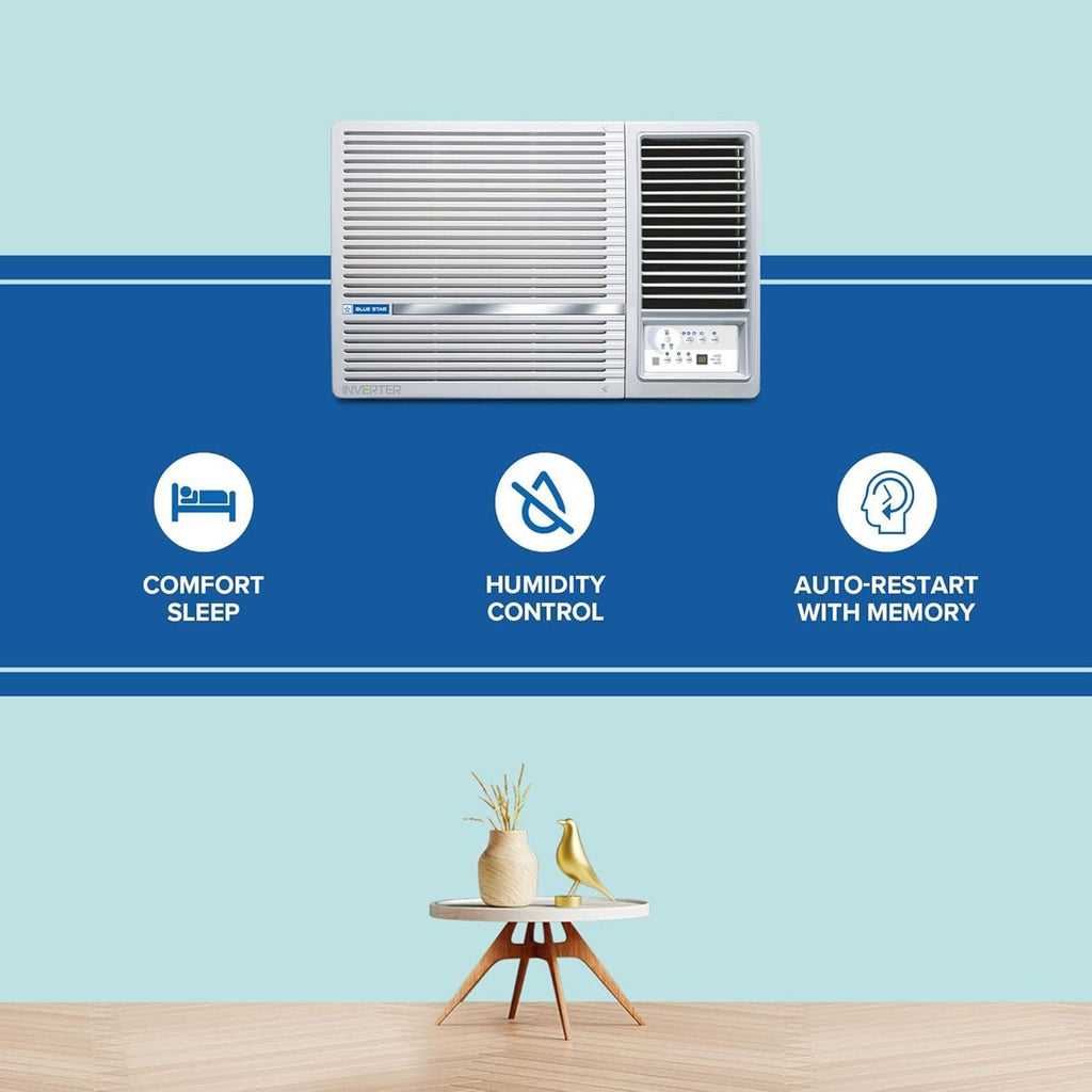 Blue Star L SERIES 1.5 Ton 5 Star Inverter Window AC (2025 Model, Copper Condenser, Dust Filters, WIE518L)