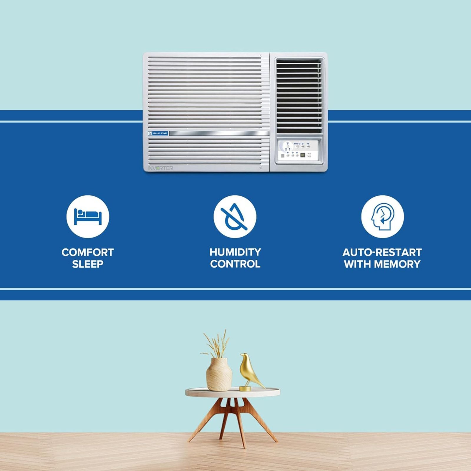 Blue Star L SERIES 1.5 Ton 5 Star Inverter Window AC (2025 Model, Copper Condenser, Dust Filters, WIE518L)