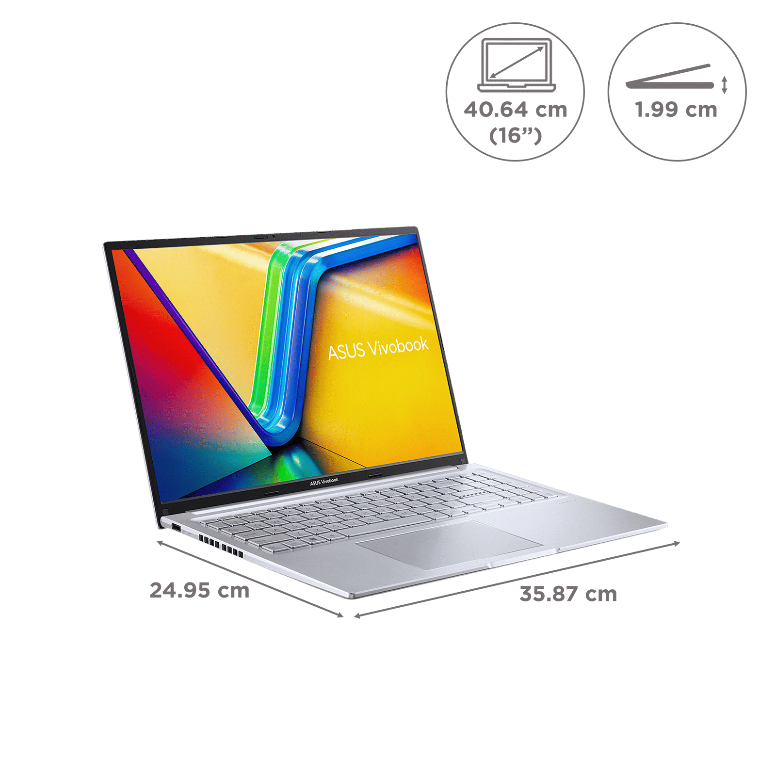ASUS Vivobook 16 X1605VA-MB1628WS Intel Core i7 13th Gen Laptop (16GB, 512GB SSD, Windows 11 Home, 16 inch WUXGA IPS Display, MS Office 2024, Cool Silver, 1.88 KG)